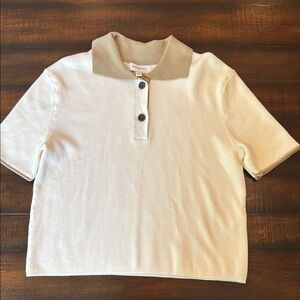 Cream Polo Sweater Shirt